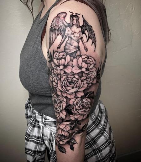 Tattoos - Brennan Walker Floral Angel - 144584
